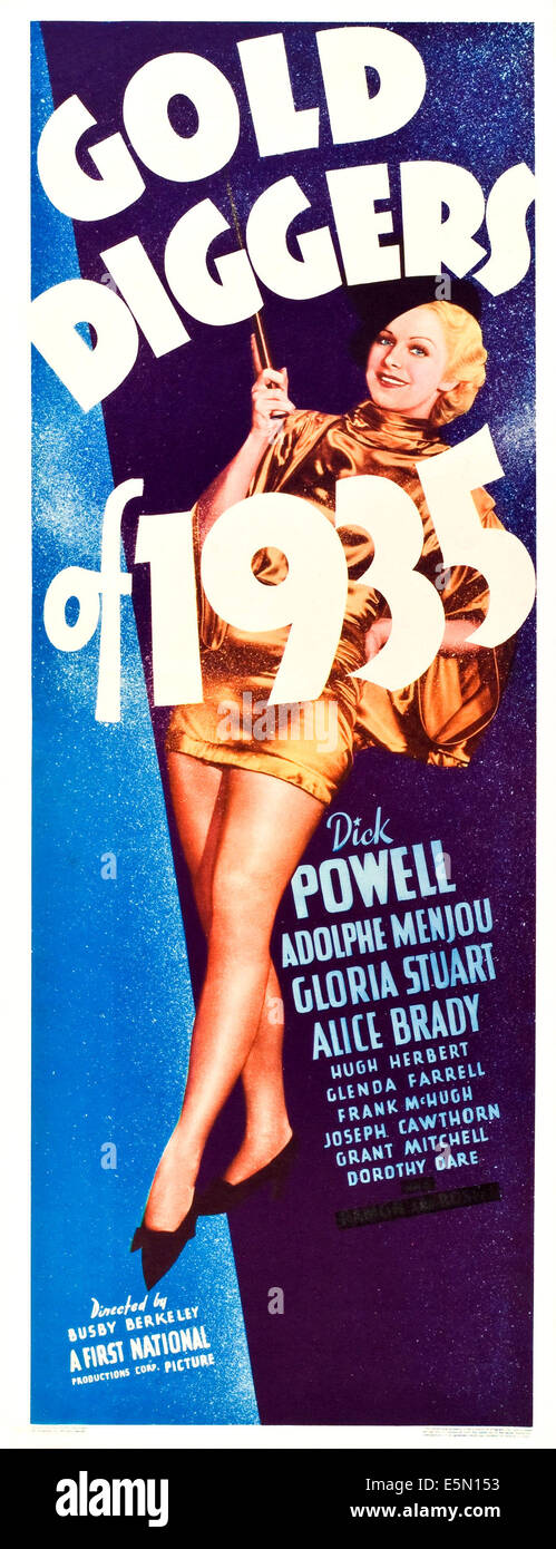 GOLD DIGGERS OF 1935, Gloria Stuart on insert poster, 1935 Stock