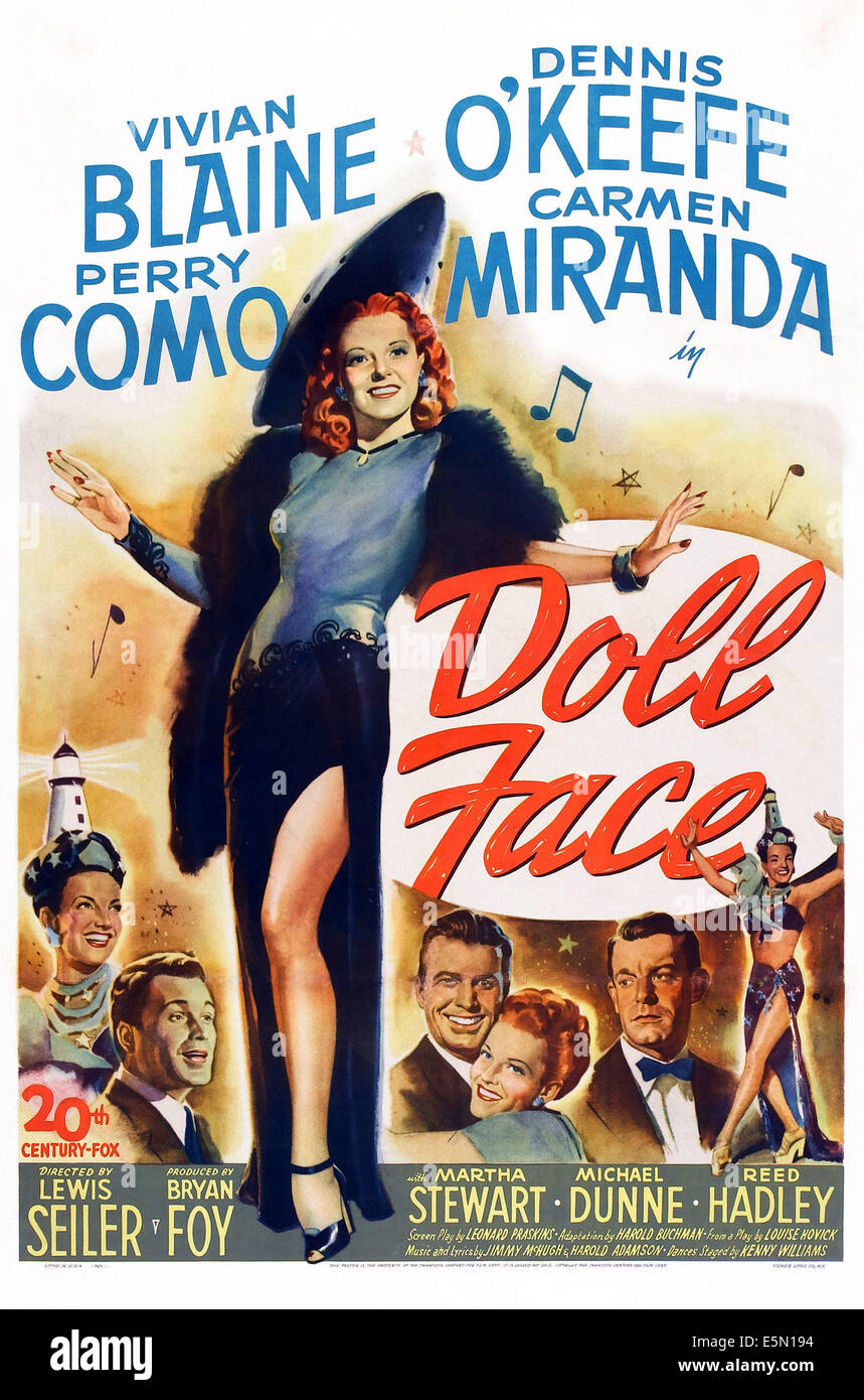 DOLL FACE, Carmen Miranda, Perry Como, Vivian Blaine, Dennis O'Keefe, Martha Stewart, 1946, TM and Copyright ©20th Century Fox Stock Photo
