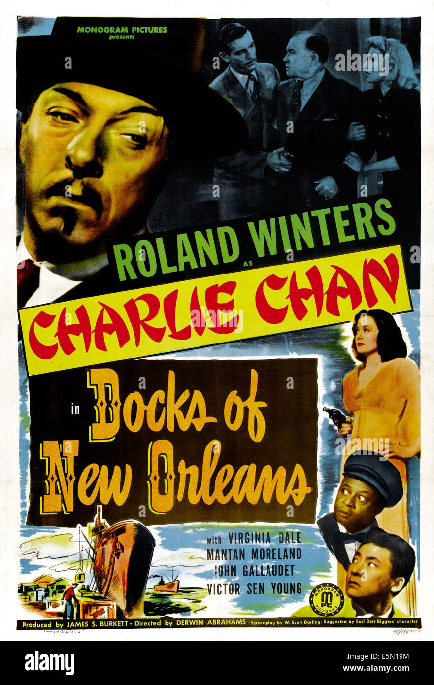 DOCKS OF NEW ORLEANS, top  left: Roland Winters, bottom right from top: Virginia Dale, Mantan Moreland, Victor Sen Young, 1948. Stock Photo