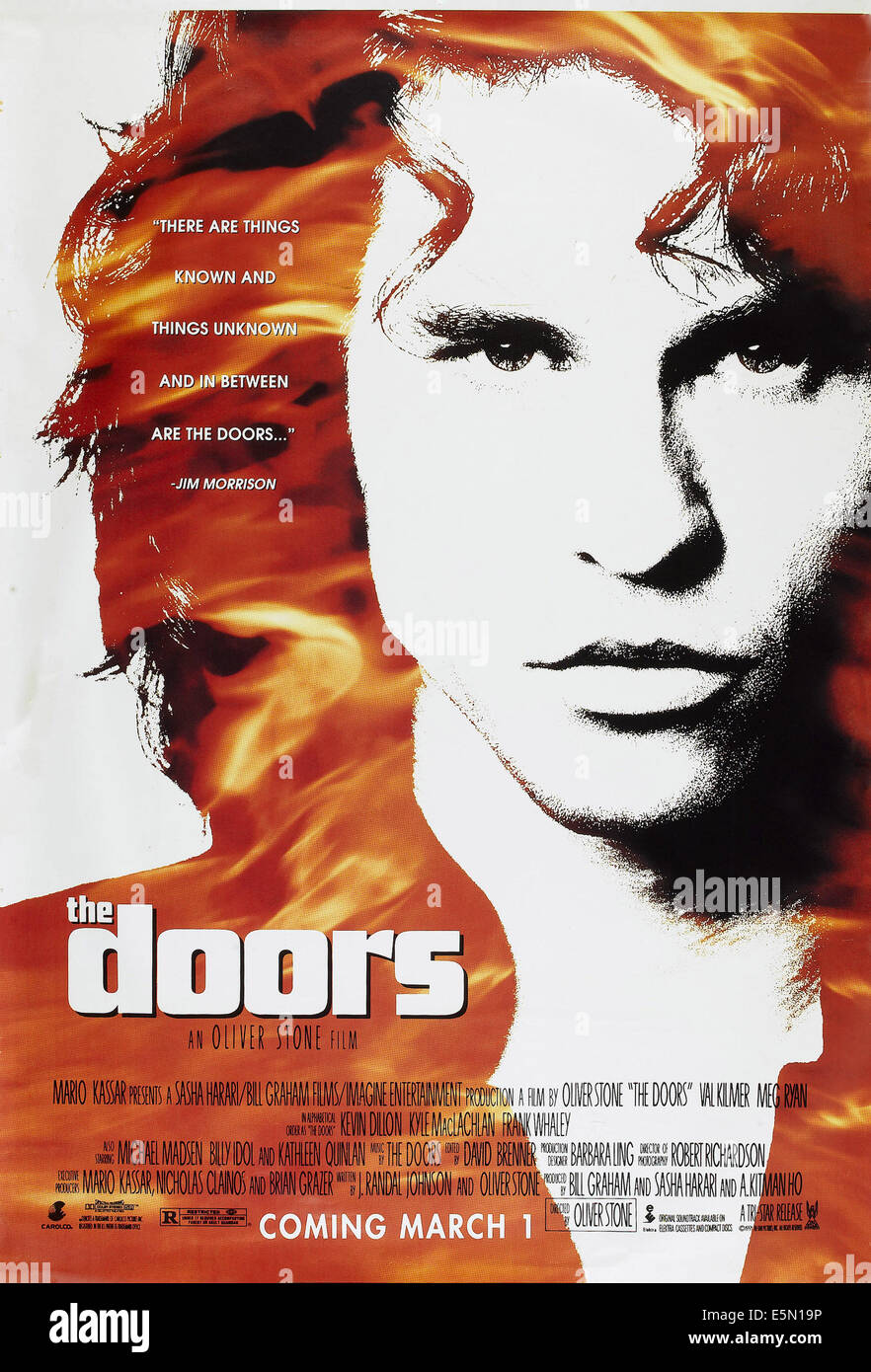THE DOORS, US advance poster art, Val Kilmer, (as Jim Morrison), 1991, ©TriStar Pictures/courtesy Everett Collection Stock Photo