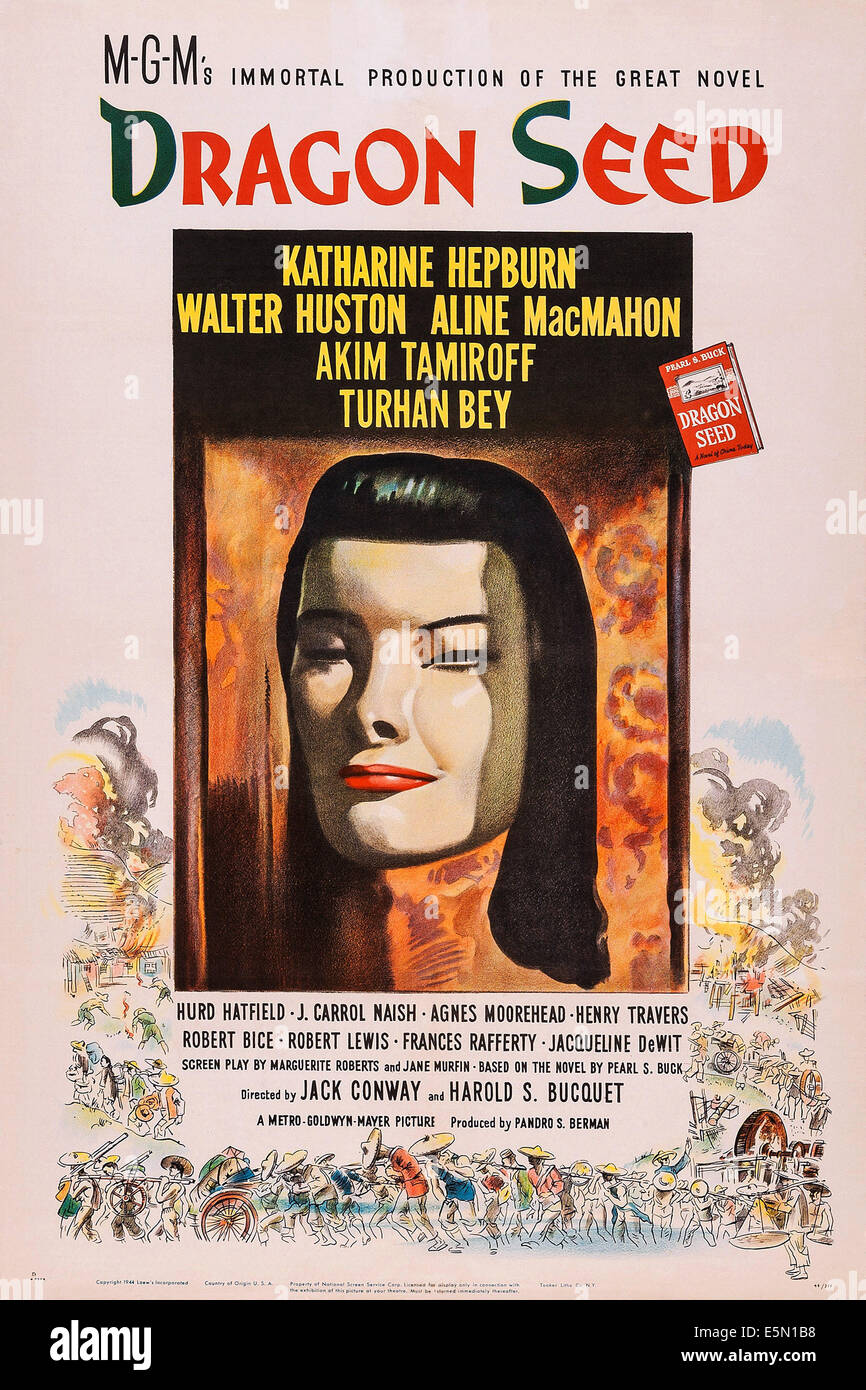 DRAGON SEED, US poster art, Katharine Hepburn, 1944 Stock Photo