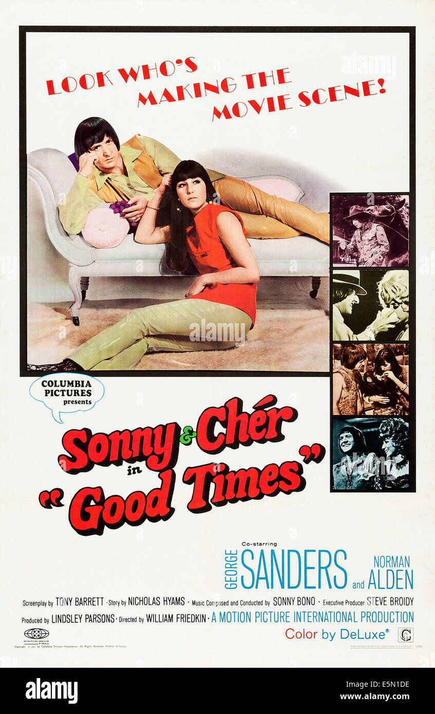 GOOD TIMES, US poster, Sonny Bono, Cher, 1967 Stock Photo