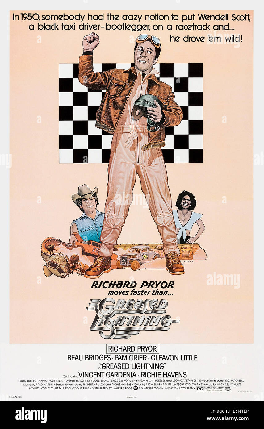 GREASED LIGHTNING, US poster art, from left Beau Bridges, Richard