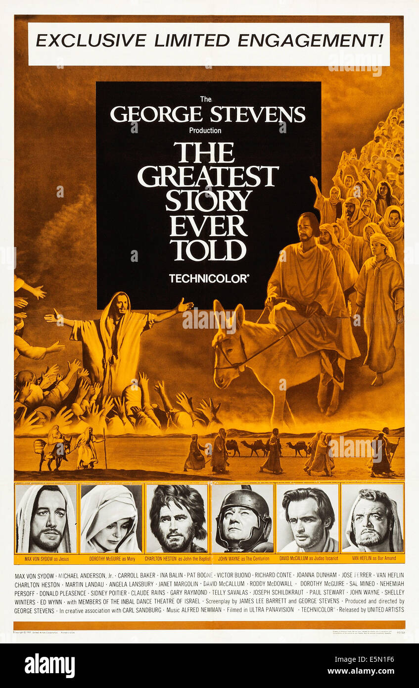 THE GREATEST STORY EVER TOLD, US poster, bottom from left Max von