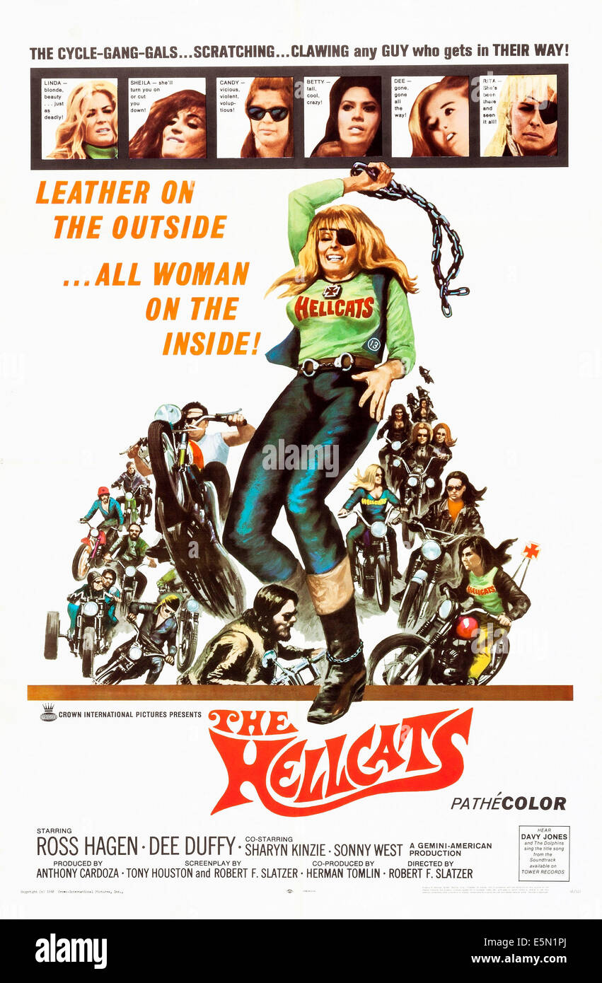 THE HELLCATS, US poster art, (top l-r): Dee Duffy, Sharyn Kinzie, Diane Ryder, Lydia Goya, Irene Martin, Shannon Summers, 1967 Stock Photo
