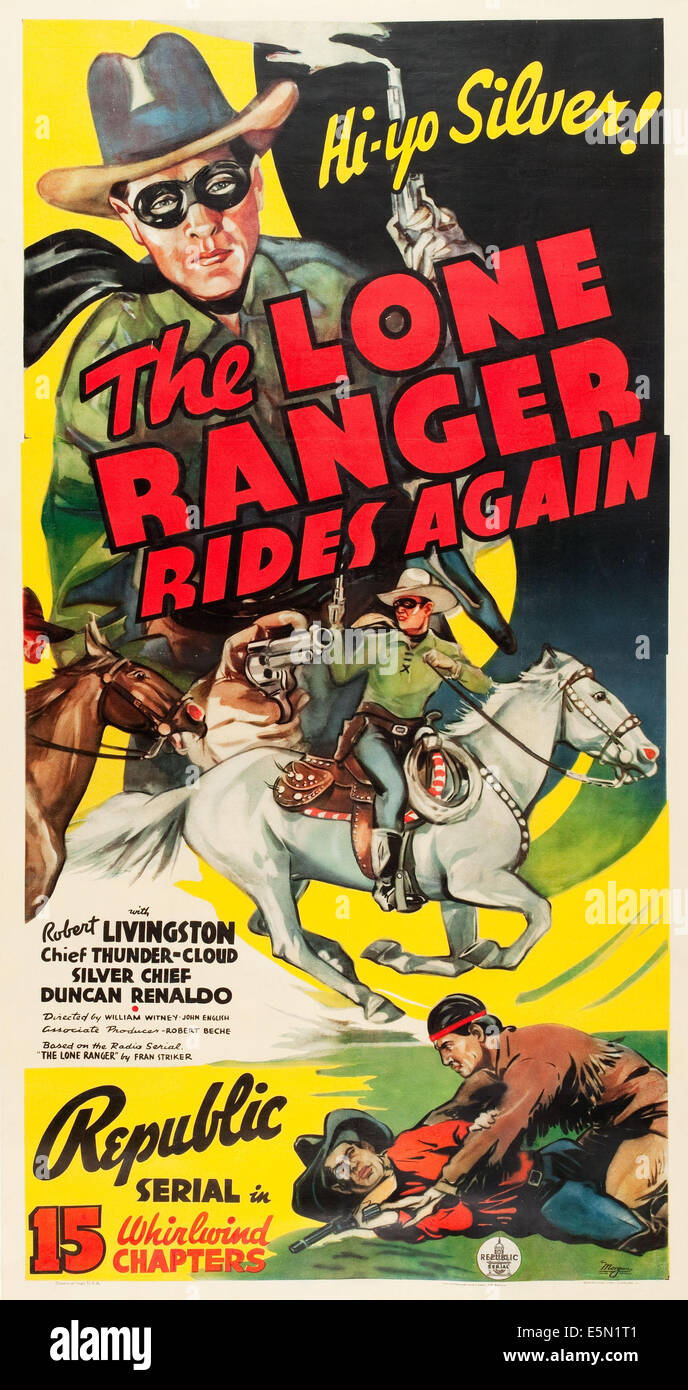 THE LONE RANGER RIDES AGAIN, Robert Livingston, 1939 Stock Photo - Alamy