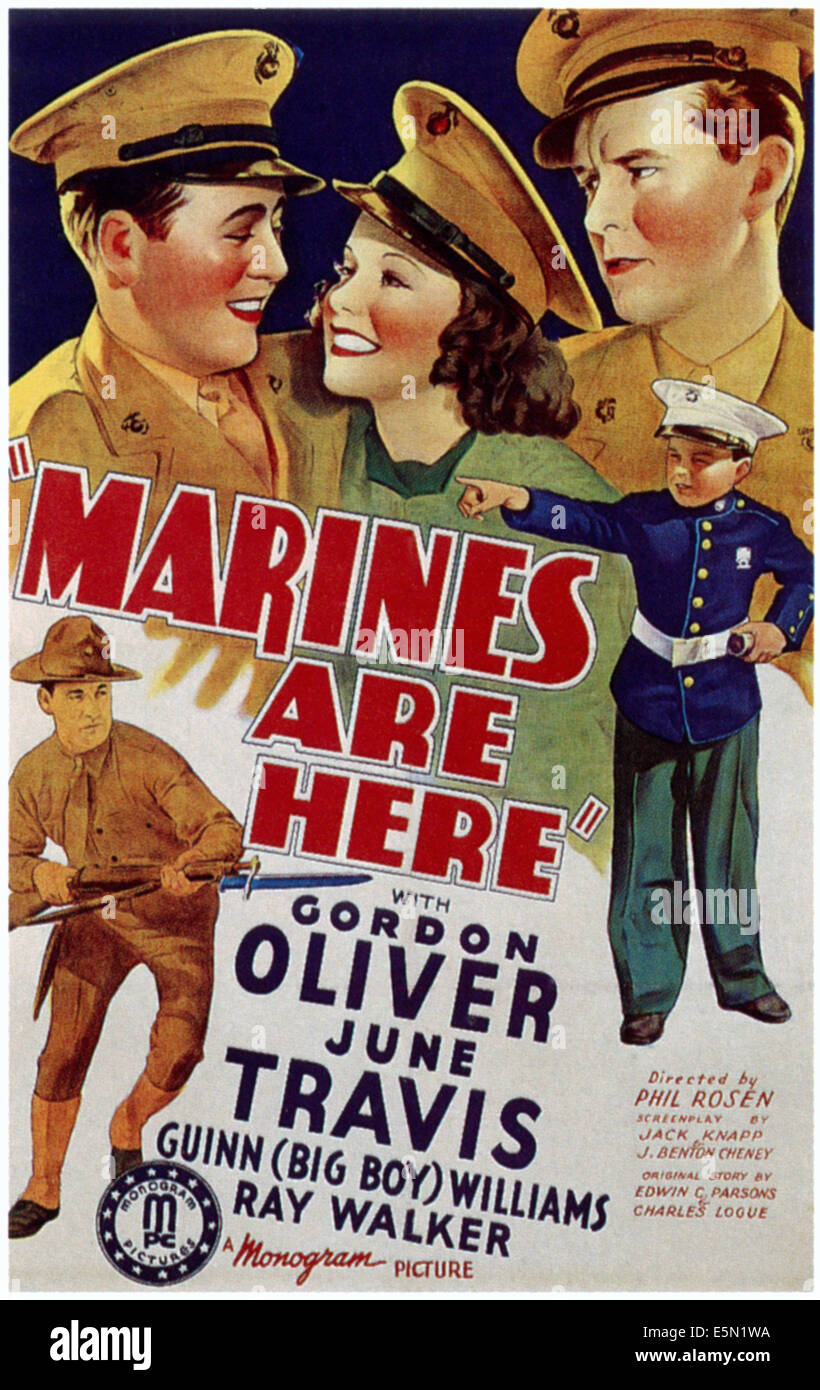 MARINES ARE HERE, Ray Walker, June Travis, Gordon Oliver, 1938 Stock Photo  - Alamy