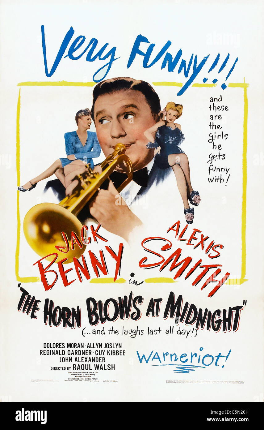 THE HORN BLOWS AT MIDNIGHT, US poster, Alexis Smith, Jack Benny, Dolores Moran, 1945 Stock Photo