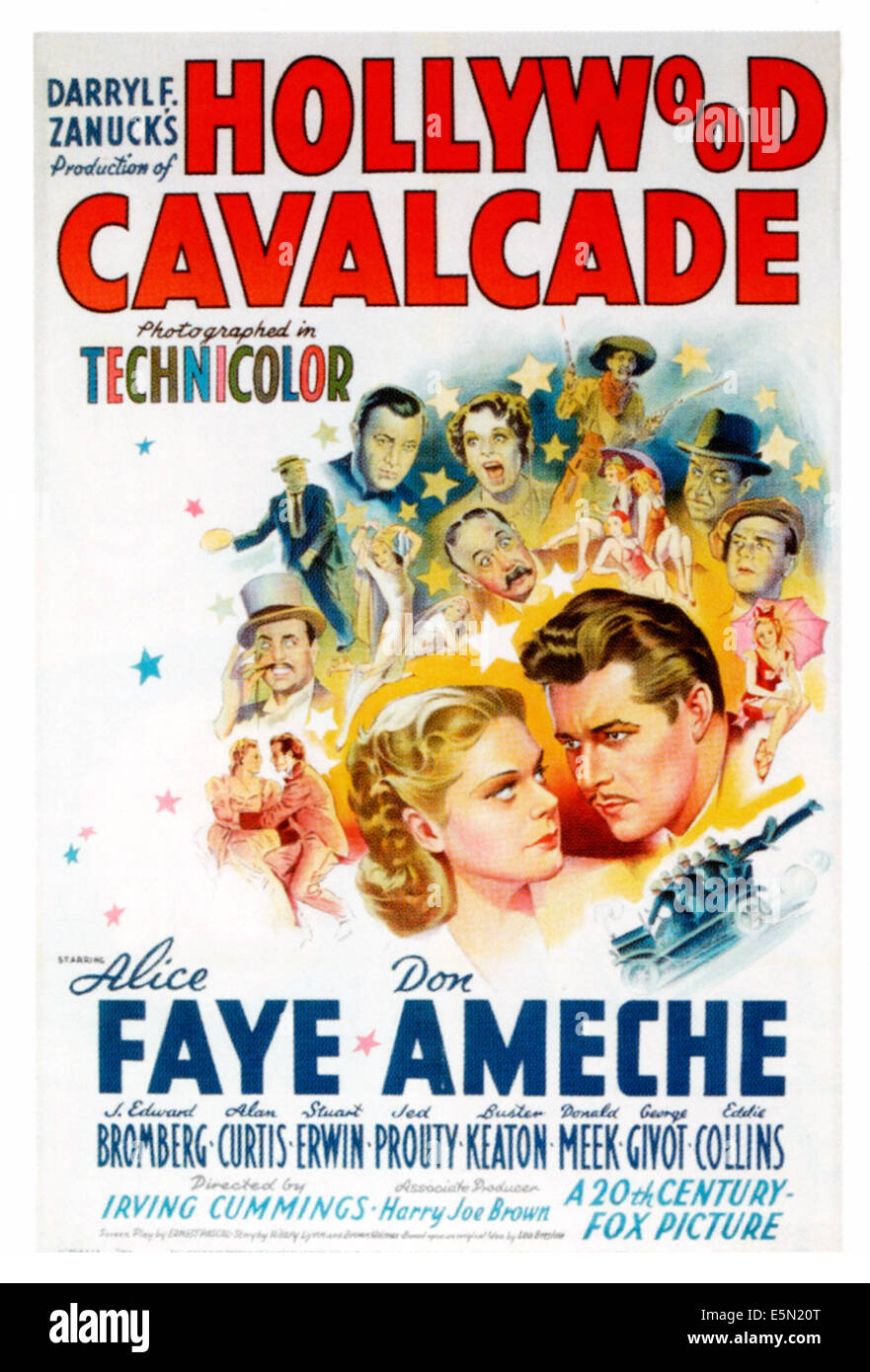 HOLLYWOOD CAVALCADE, center l-r: Alice Faye, Don Ameche on poster art, 1939, TM and Copyright ©20th Century Fox Film Corp. All Stock Photo