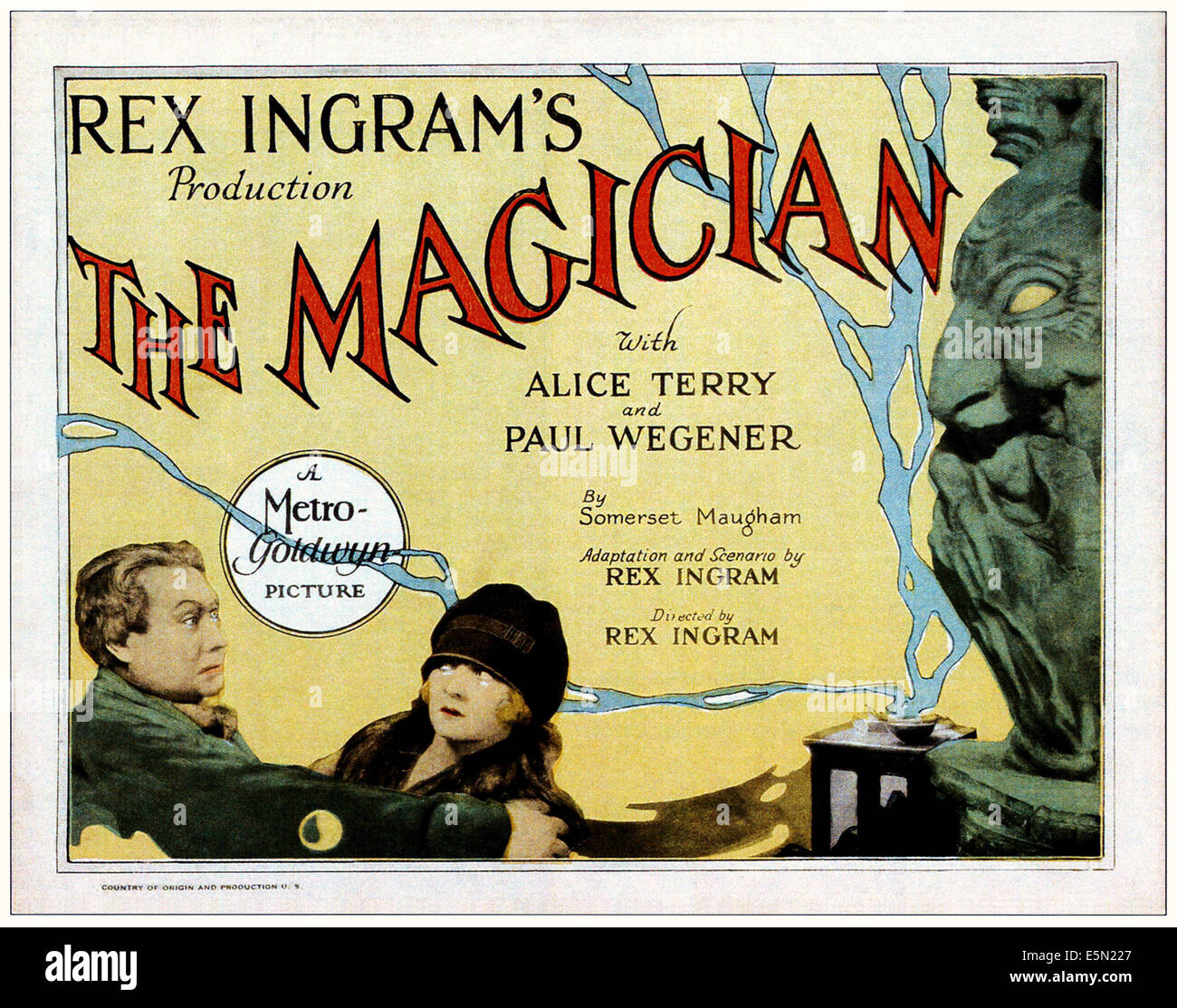 THE MAGICIAN, from left: Paul Wegener, Alice Terry, 1926 Stock Photo
