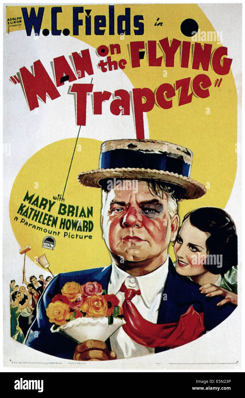 MAN ON THE FLYING TRAPEZE, W.C. Fields, Mary Brian, 1935 Stock Photo