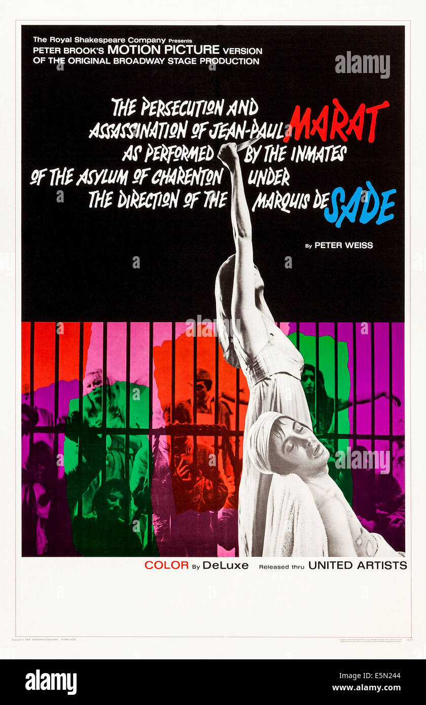 MARAT/SADE, US poster art,  1967 Stock Photo