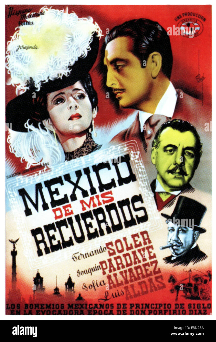 MEXICO DE MIS RECUERDOS, Spanish poster art, 1944 Stock Photo