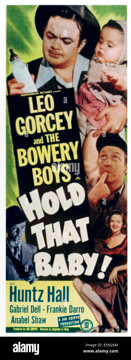 HOLD THAT BABY!, top Leo Gorcey, right center Huntz Hall, 1949 Stock