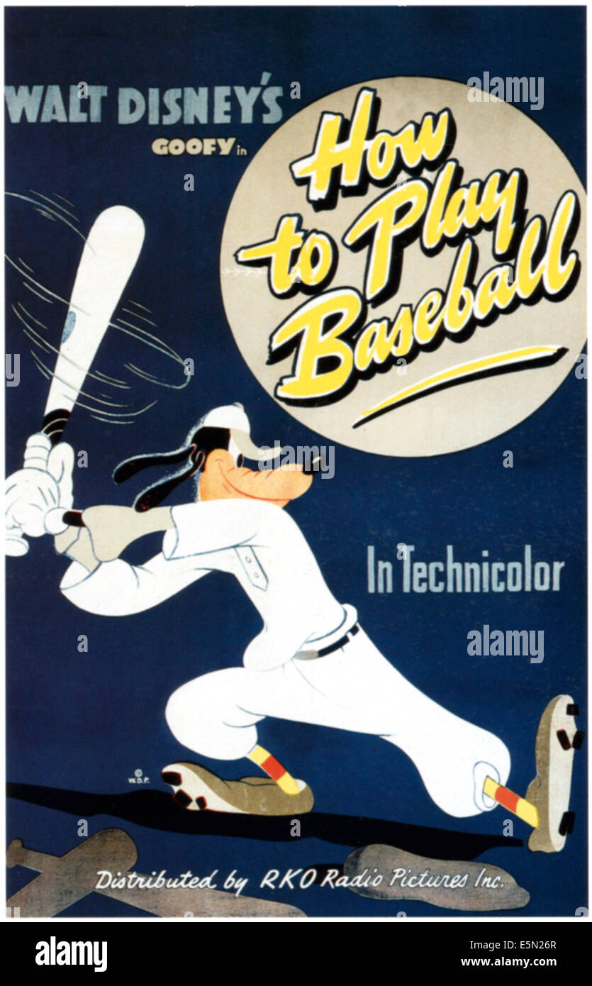 HOW TO PLAY BASEBALL, Goofy, 1942. Stock Photo