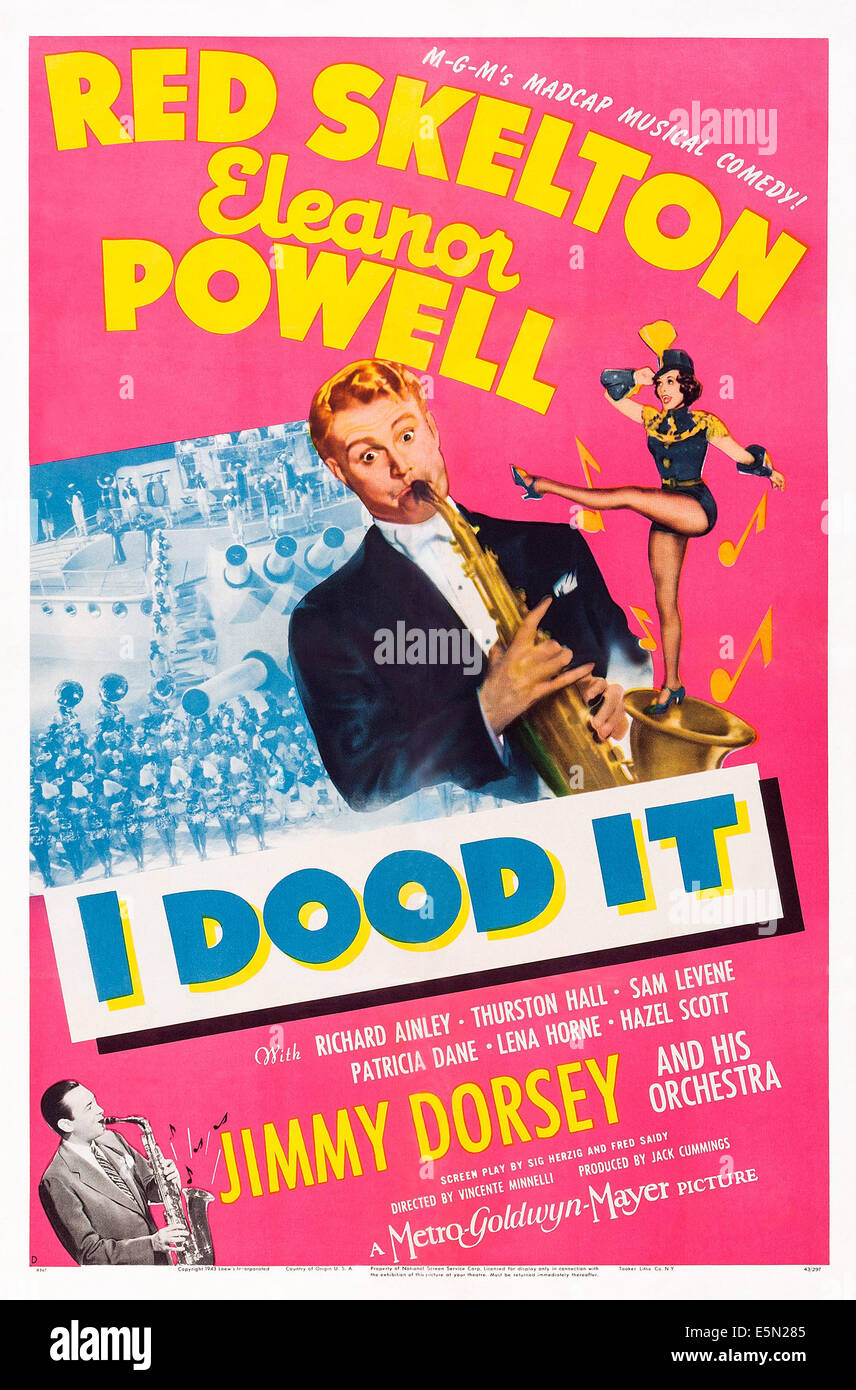 I DOOD IT, Red Skelton, Eleanor Powell, Jimmy Dorsey (bottom left), 1943 Stock Photo