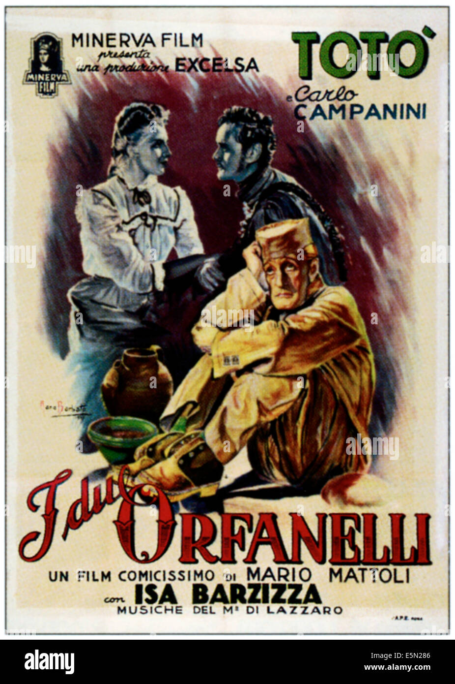 I Due Orfanelli Lower Right Toto On Italian Poster Art 1947 Stock Photo Alamy