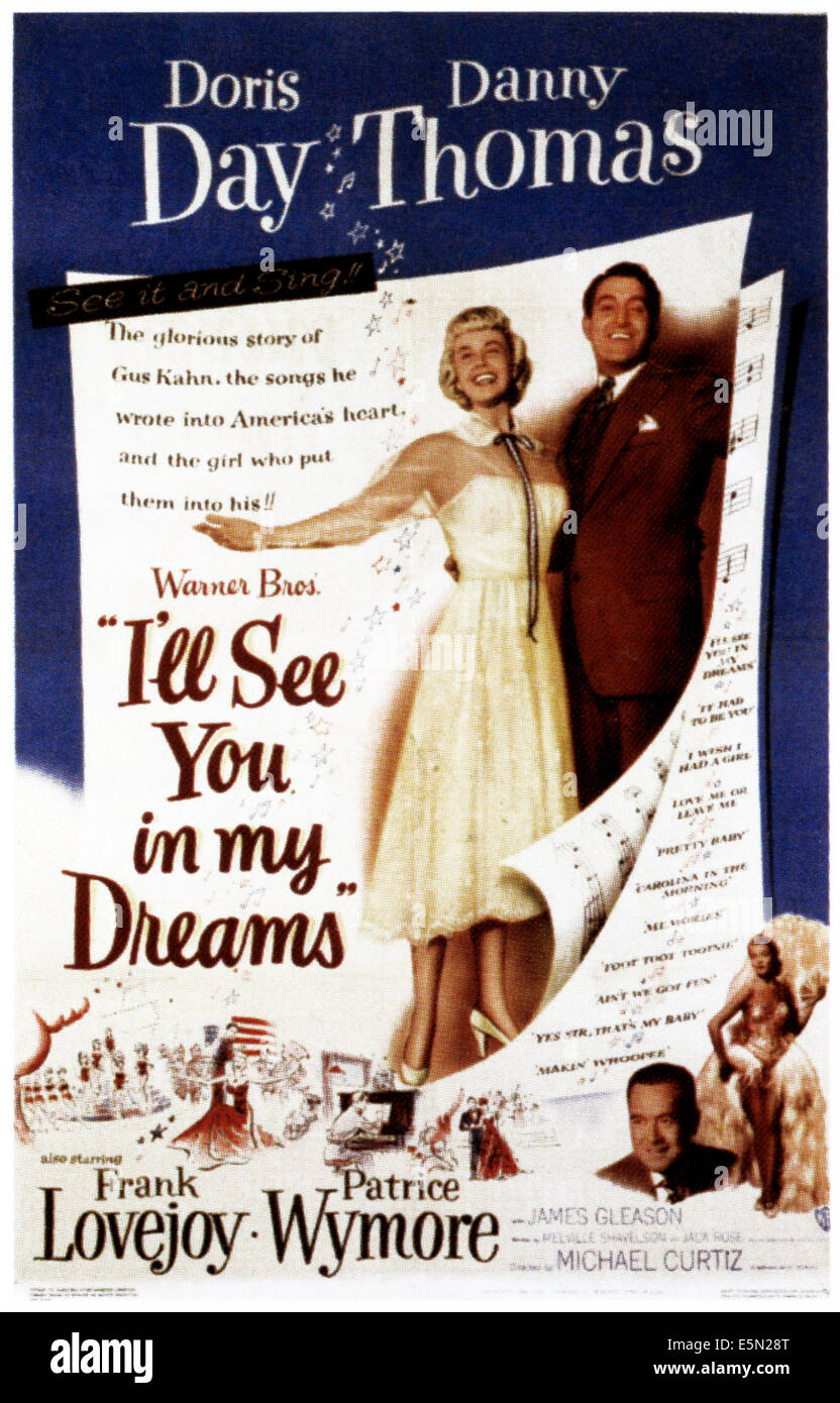 I'LL SEE YOU IN MY DREAMS, top from left: Doris Day, Danny Thomas, 1951. Stock Photo