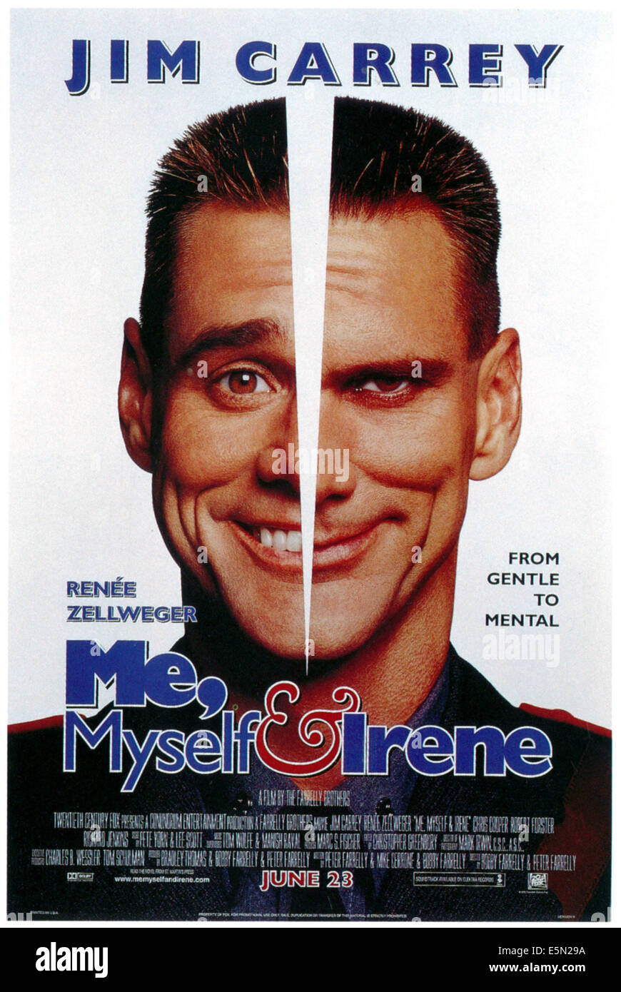ME, MYSELF & IRENE, Jim Carrey, 2000, ©20th Century Fox Film Corp. All rights reserved./courtesy Everett Collection Stock Photo