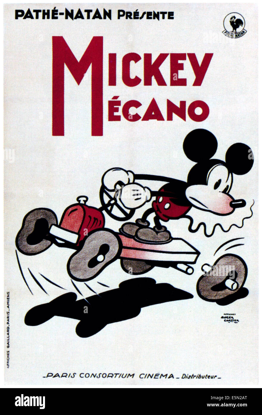 MICKEY MECANO, Mickey Mouse on French poster art, 1930 Stock Photo - Alamy