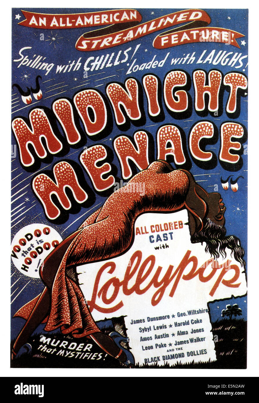 MIDNIGHT MENACE, poster art, 1946. Stock Photo