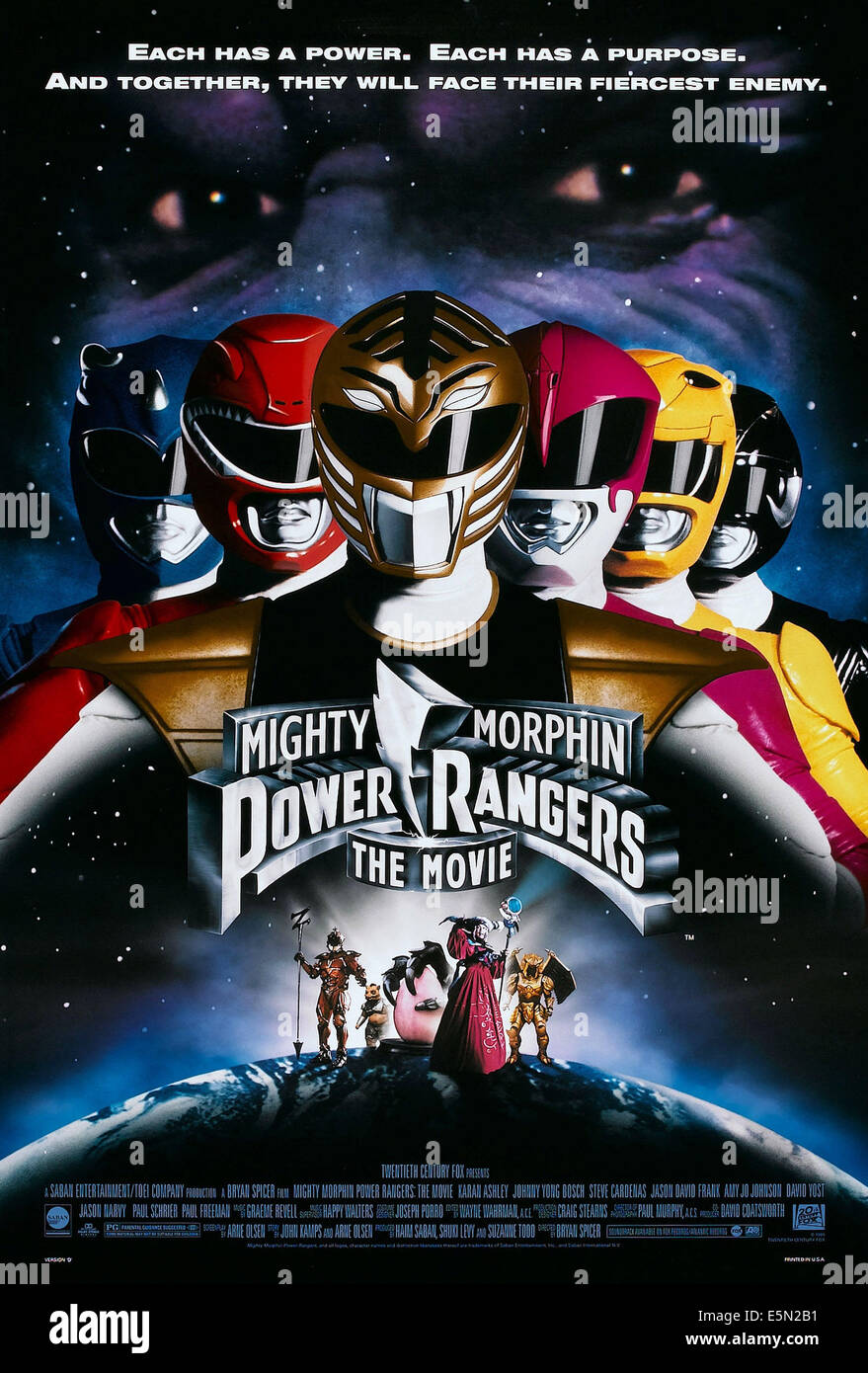 MIGHTY MORPHIN POWER RANGERS: THE MOVIE, US poster art, top left to right: David Yost, Steve Cardenas, Jason David Frank, Amy Stock Photo