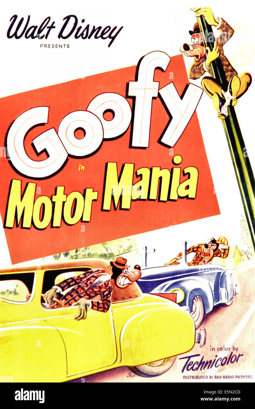 MOTOR MANIA, top right: Goofy, 1950. Stock Photo