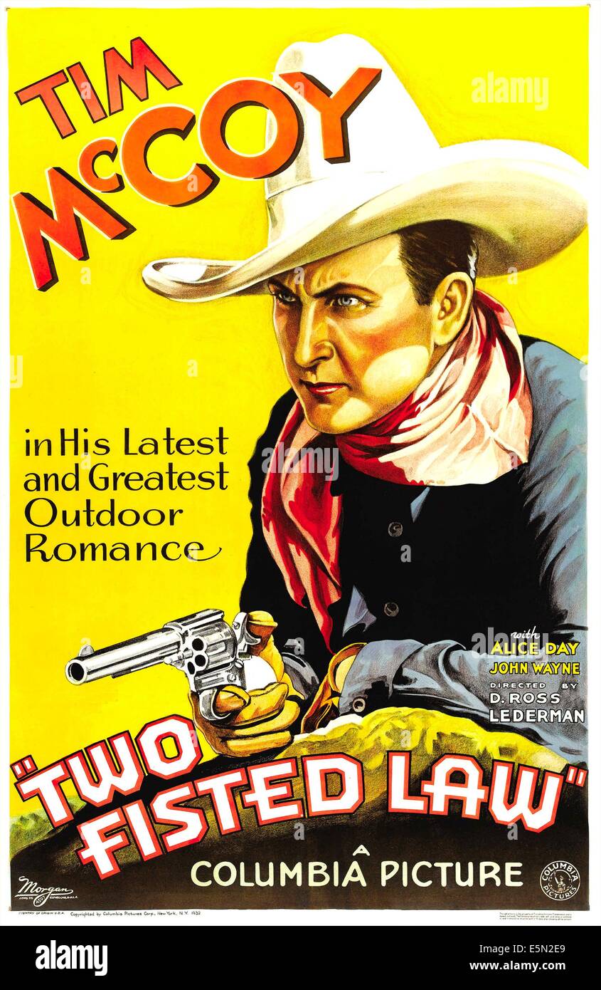 TWO-FISTED LAW, Tim McCoy, 1932 Stock Photo