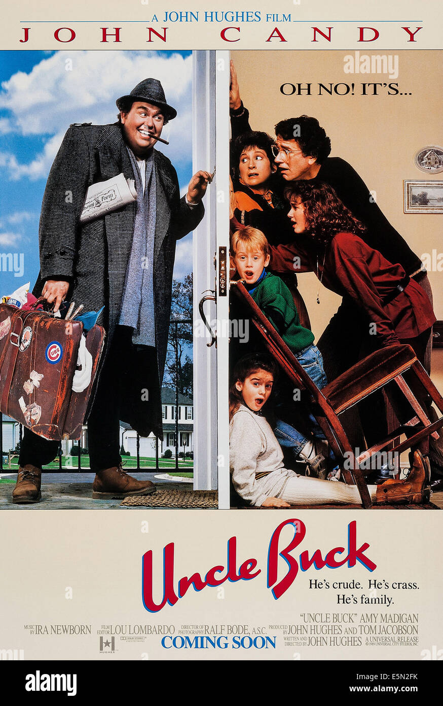 UNCLE BUCK, US poster art, from left: John Candy, right clockwise from left: Elaine Bromka, Garrett M. Brown, Jean Louisa Stock Photo