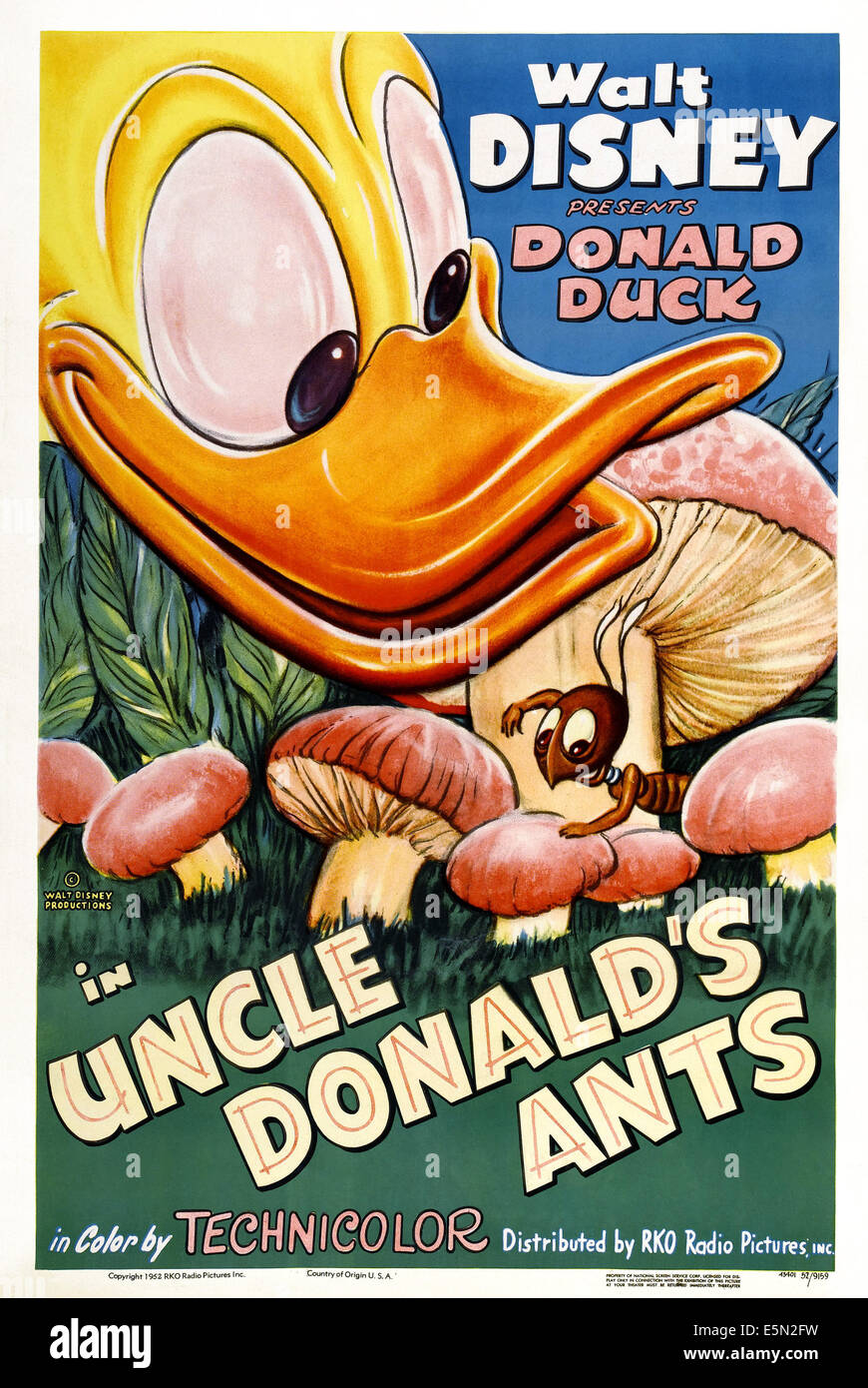 UNCLE DONALD'S ANTS, Donald Duck, 1952 Stock Photo