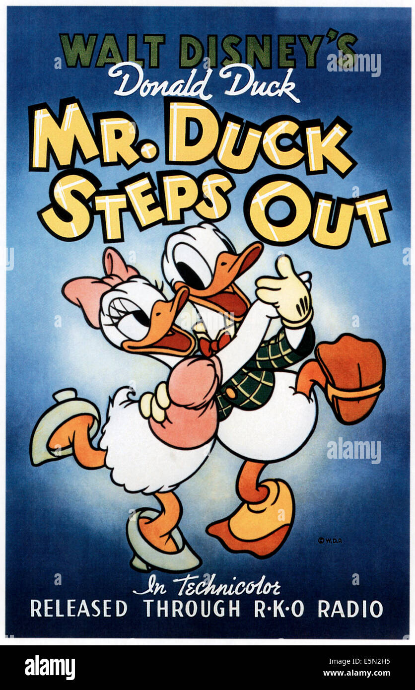 MR. DUCK STEPS OUT, from left: Daisy Duck, Donald Duck, 1940. Stock Photo