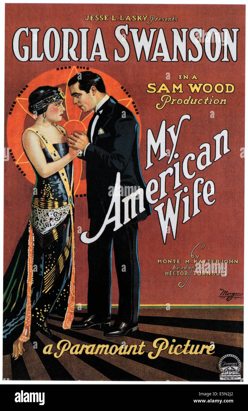 My American Wife From Left Gloria Swanson Antonio Moreno 1922 Stock Photo Alamy