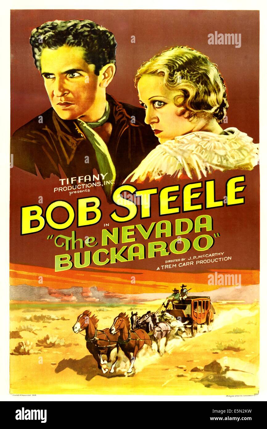 THE NEVADA BUCKAROO, from left: Bob Steele, Dorothy Dix, 1931 Stock Photo