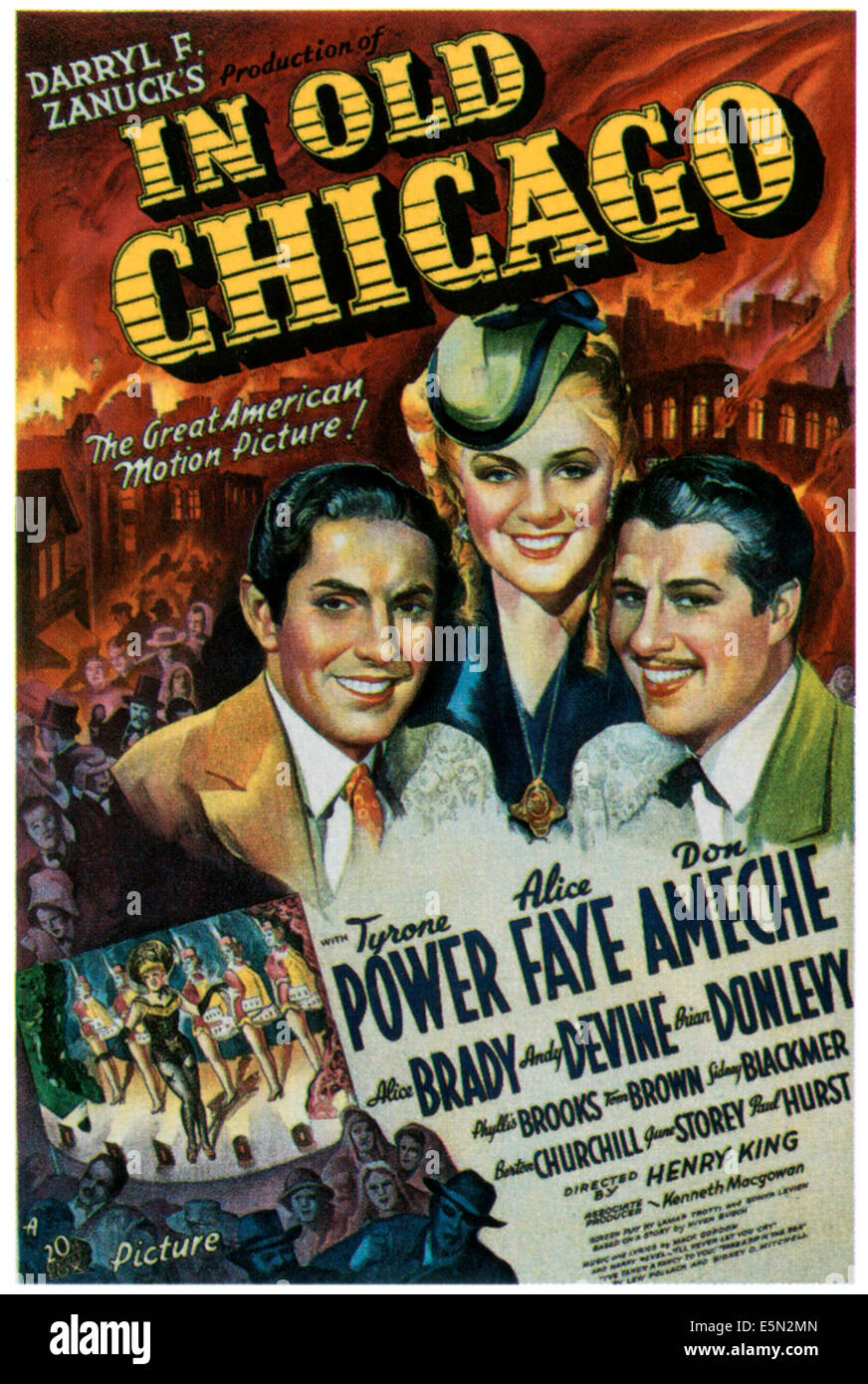 IN OLD CHICAGO, Tyrone Power, Alice Faye, Don Ameche, 1937 Stock Photo