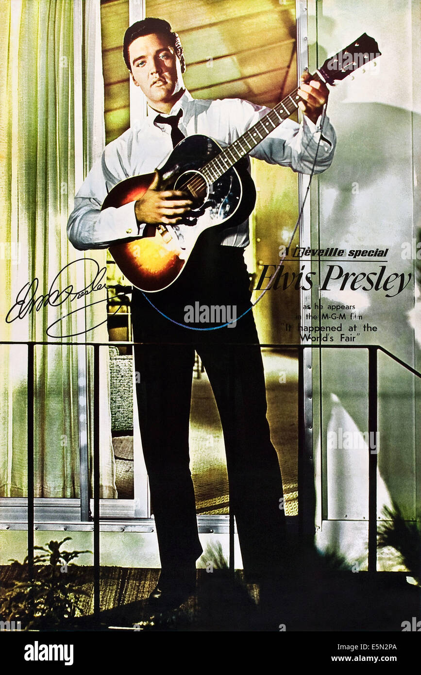 IT HAPPENED AT THE WORLD'S FAIR, Elvis Presley on poster art, 1963. Stock Photo