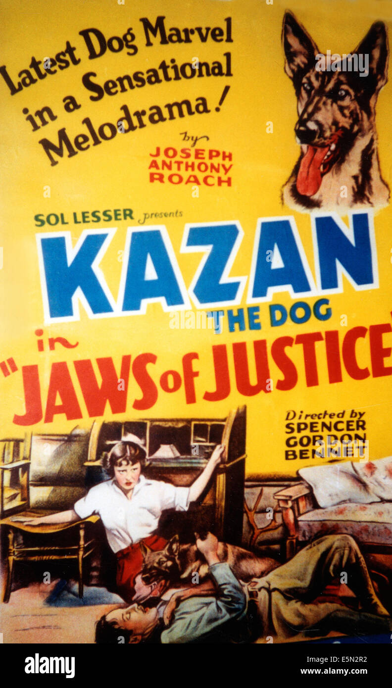 JAWS OF JUSTICE, top Kazan the Wonder Dog on poster