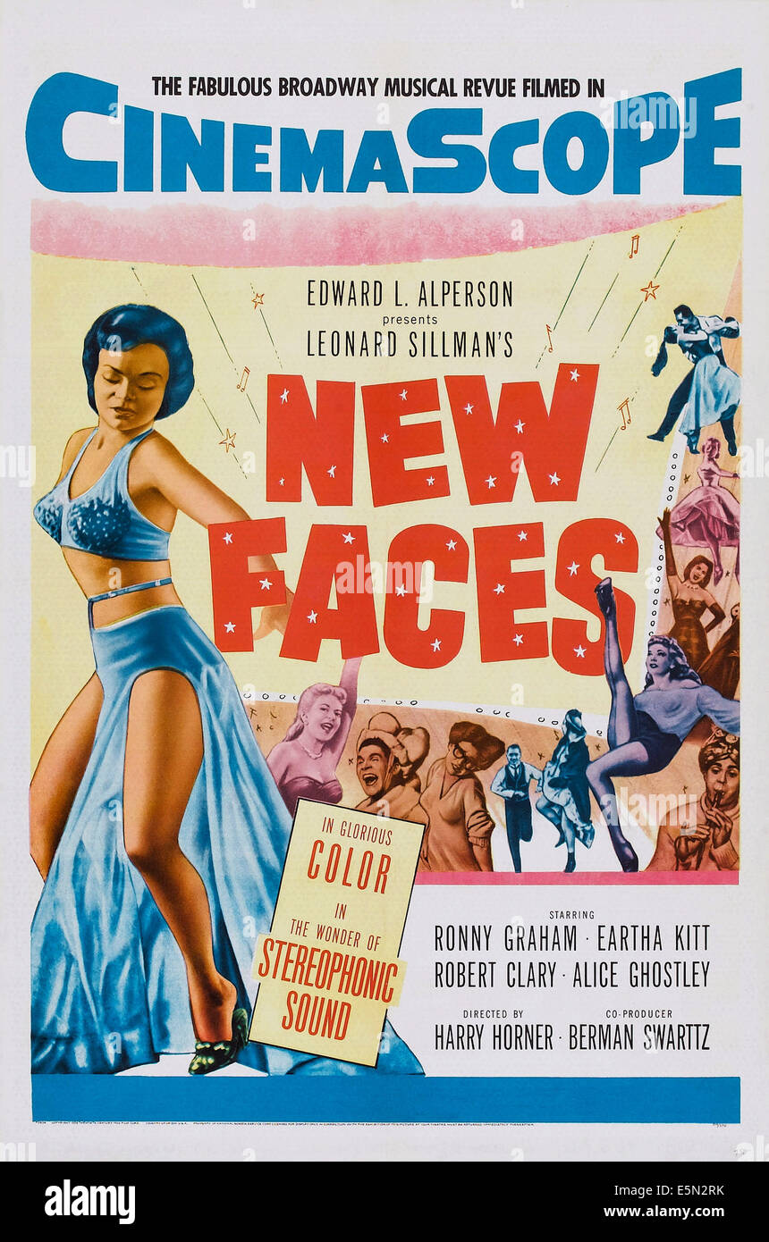 NEW FACES, US poster art, left: Eartha Kitt, 1954, TM and Copyright ©20th Century Fox Film Corp. All rights reserved./courtesy Stock Photo