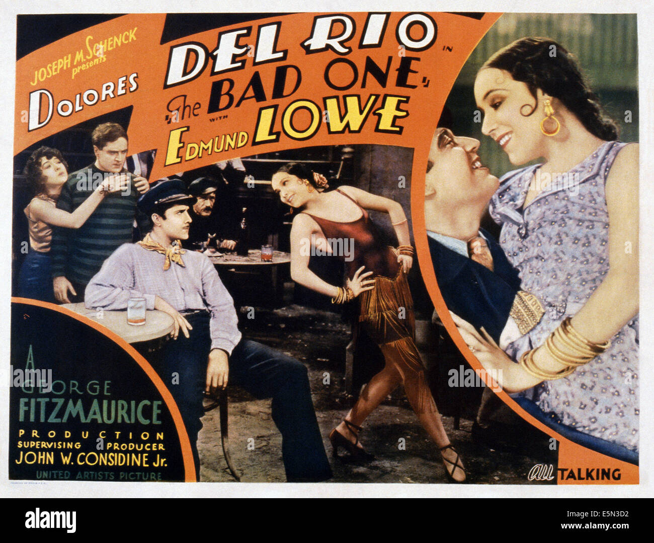 THE BAD ONE, Dolores del Rio (right and center), Edmund Lowe (second right), Don Alvarado (third left),  1930 Stock Photo