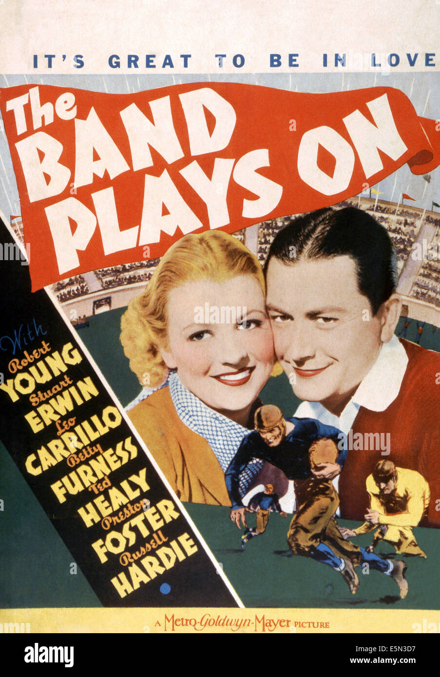 THE BAND PLAYS ON, U.S. poster, from left: Betty Furness, Robert Young, 1934 Stock Photo