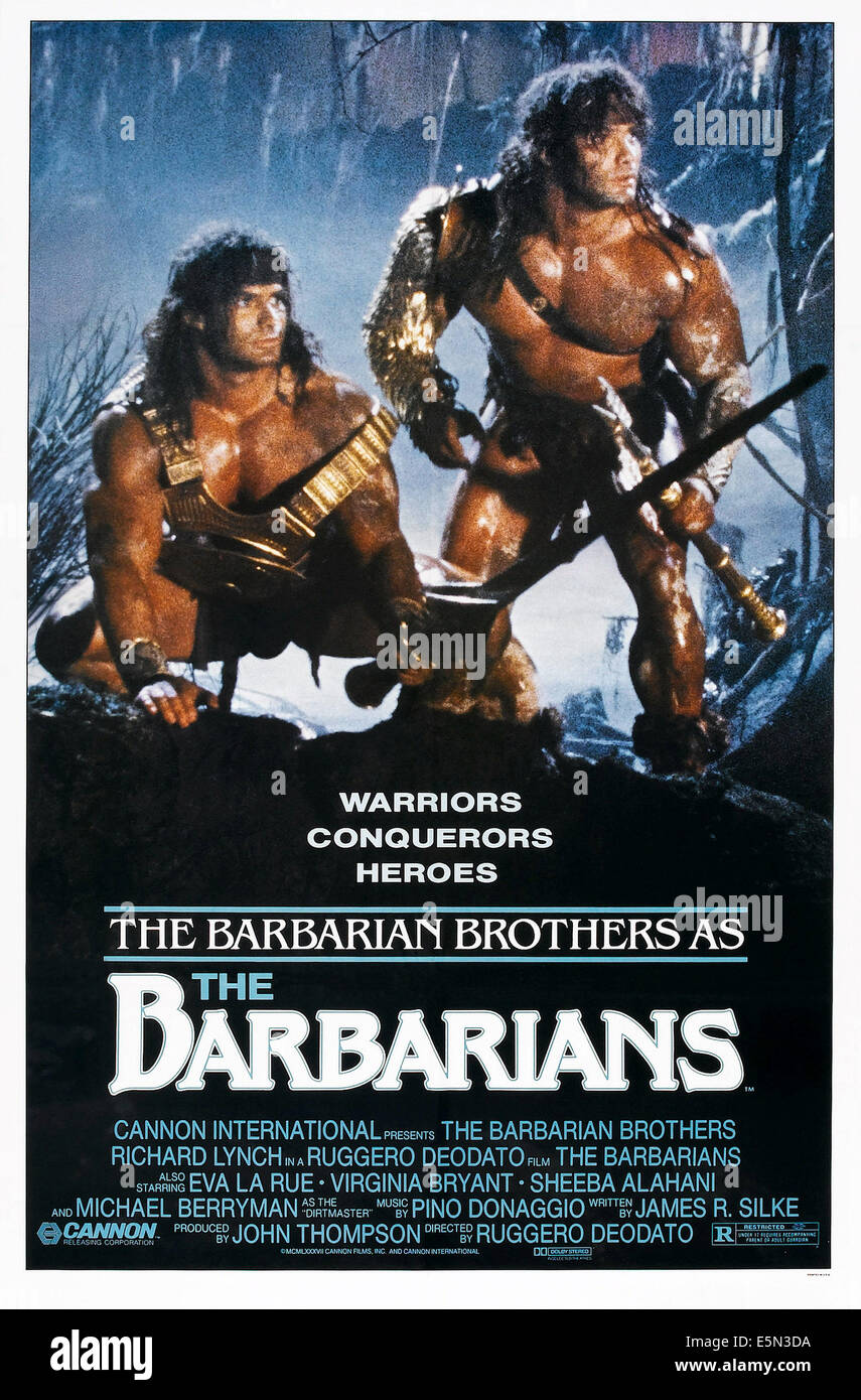 THE BARBARIANS US Poster From Left David Paul Peter Paul 1987 the-barbarians-us-poster-from-left-david-paul-peter-paul-1987