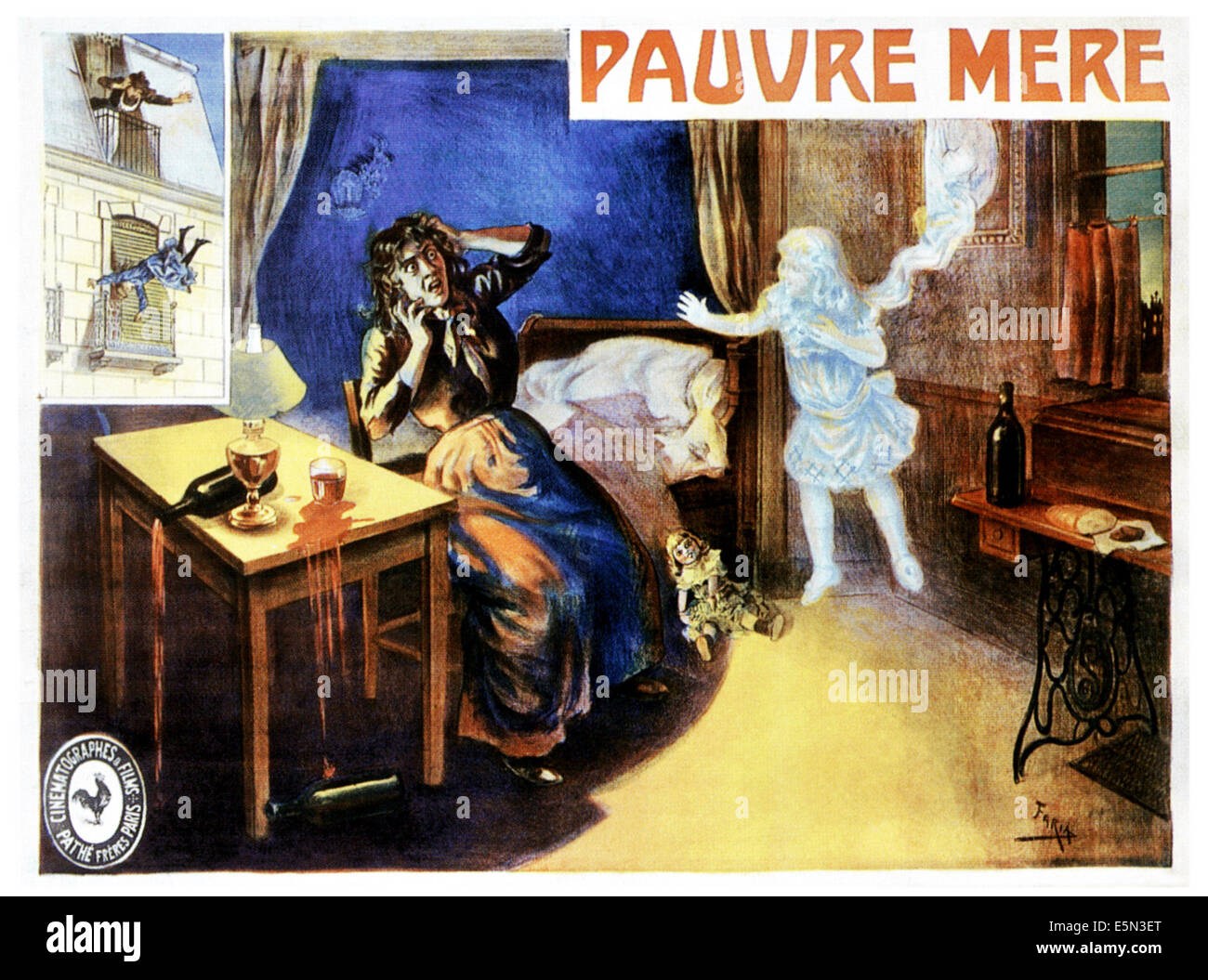 PAUVRE MERE, French poster art, 1906. Stock Photo