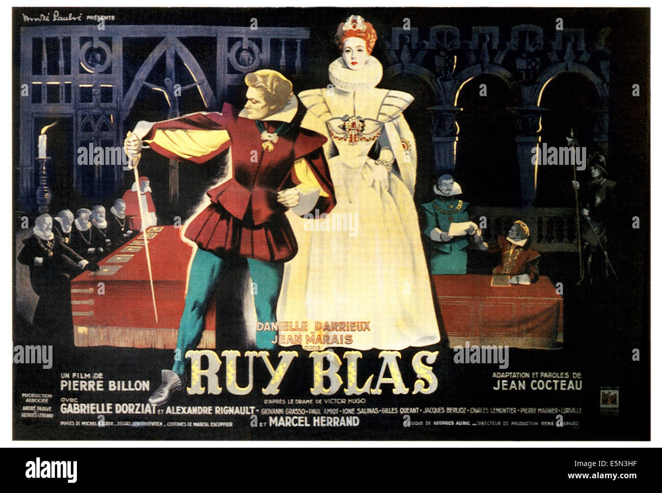 RUY BLAS, French poster art, 1947. Stock Photo