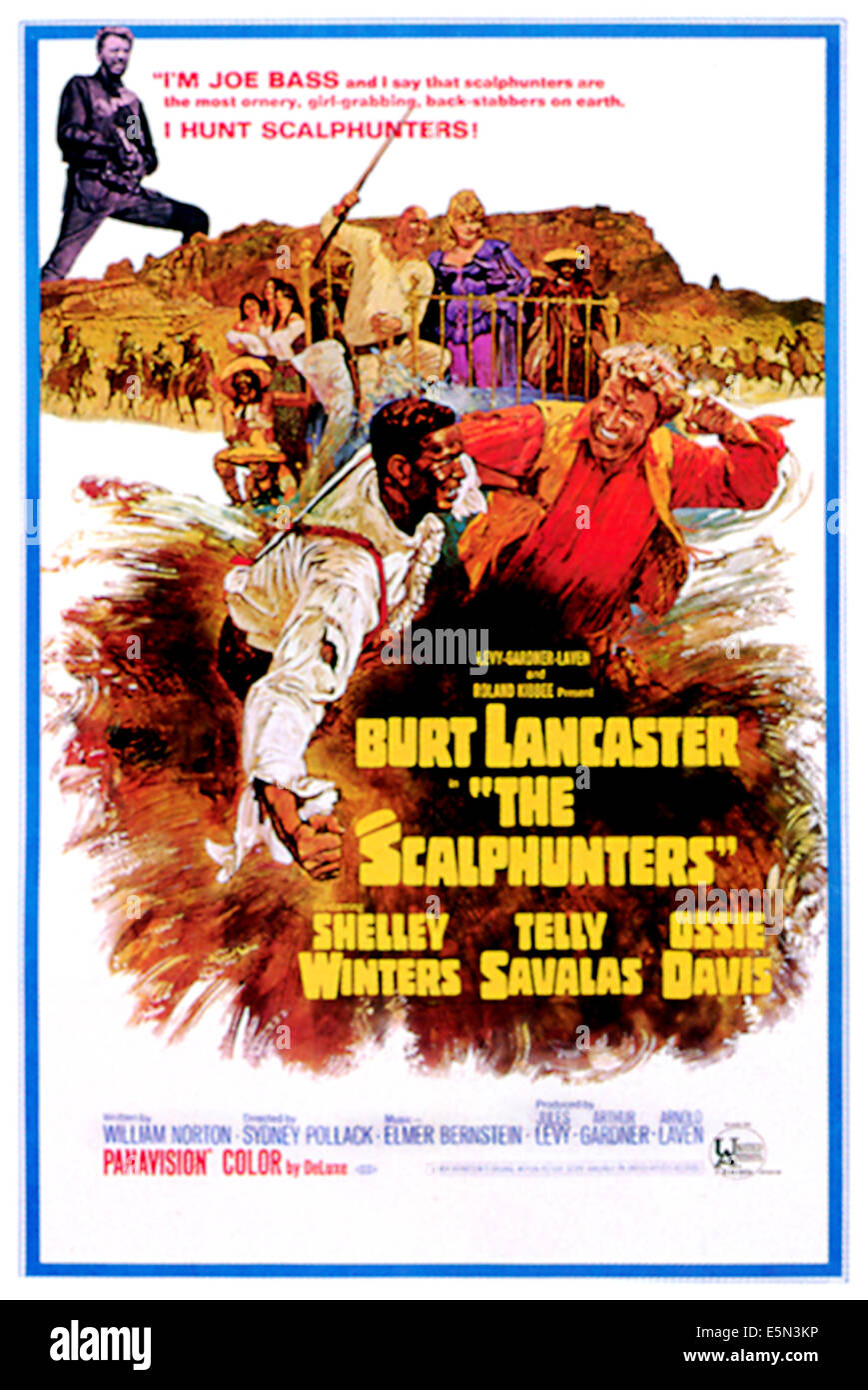 THE SCALPHUNTERS, Burt Lancaster, Ossie Davis, Telly Savalas, Shelley Winters, poster art, 1968. Stock Photo