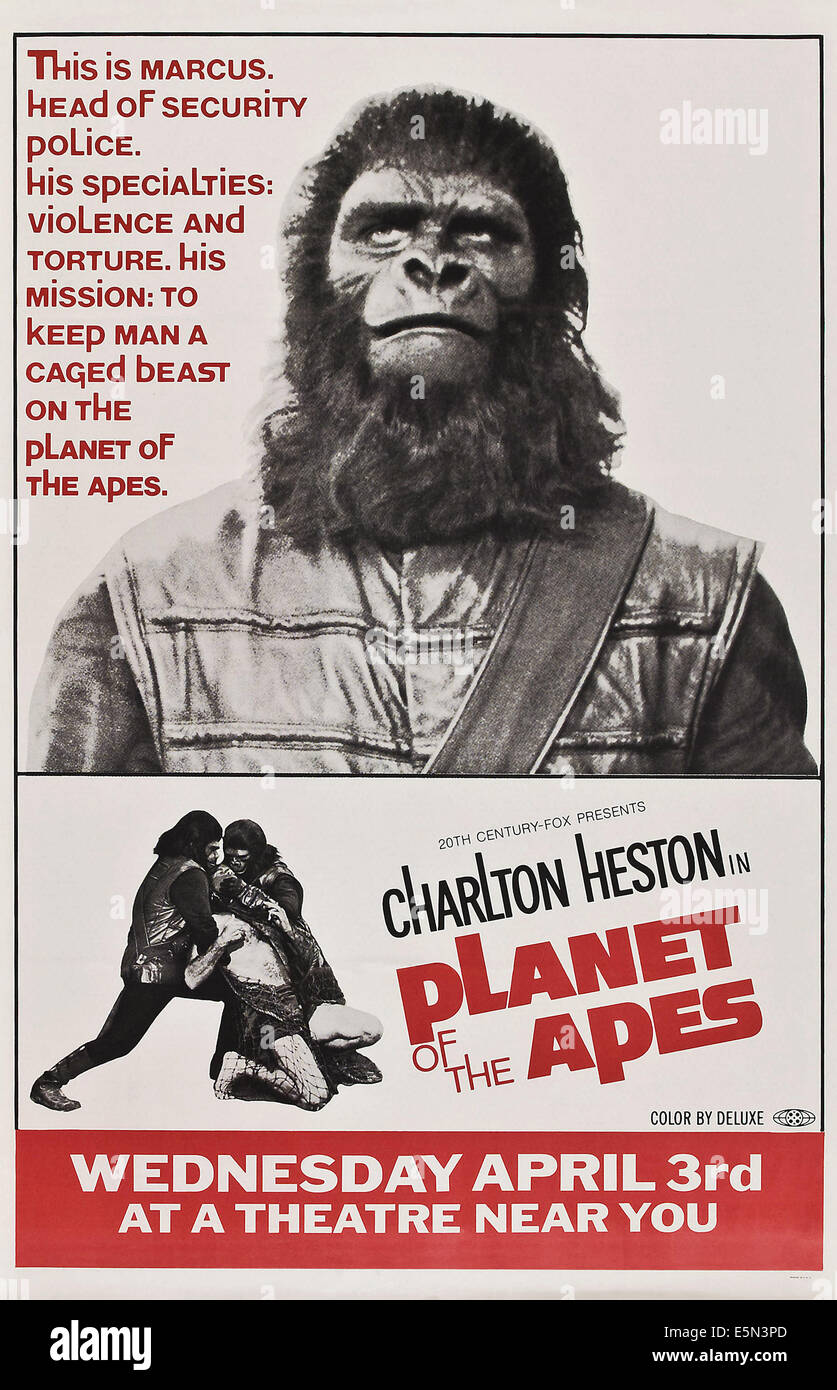 PLANET OF THE APES, poster art, 1968, TM and Copyright ©20th Century Fox Film Corp. All rights reserved./courtesy Everett Stock Photo