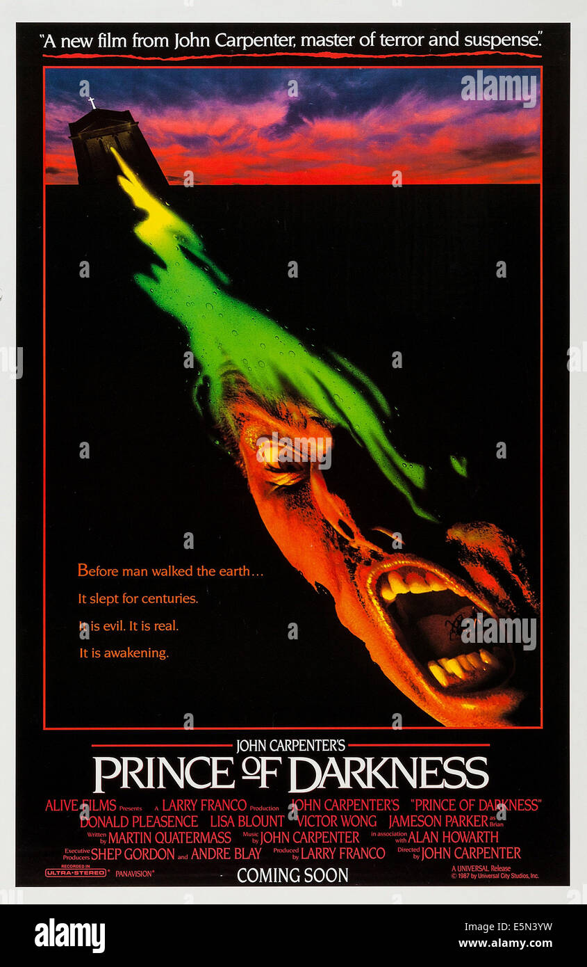 PRINCE OF DARKNESS, (aka JOHN CARPENTER'S PRINCE OF DARKNESS), US advance poster art, 1987. ©Universal Pictures/courtesy Stock Photo