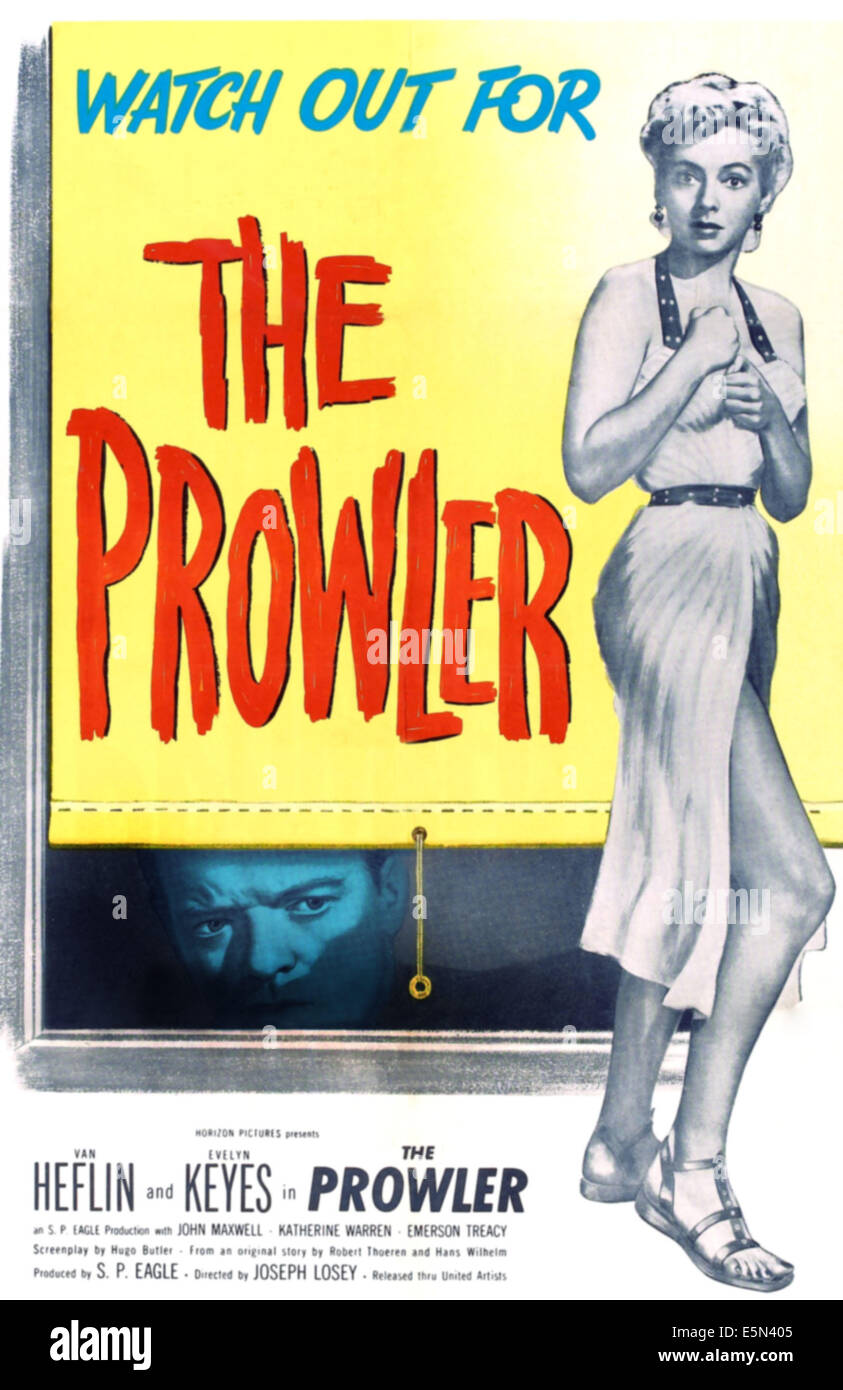 THE PROWLER, from bottom left: Van Heflin, Evelyn Keyes, 1951. Stock Photo