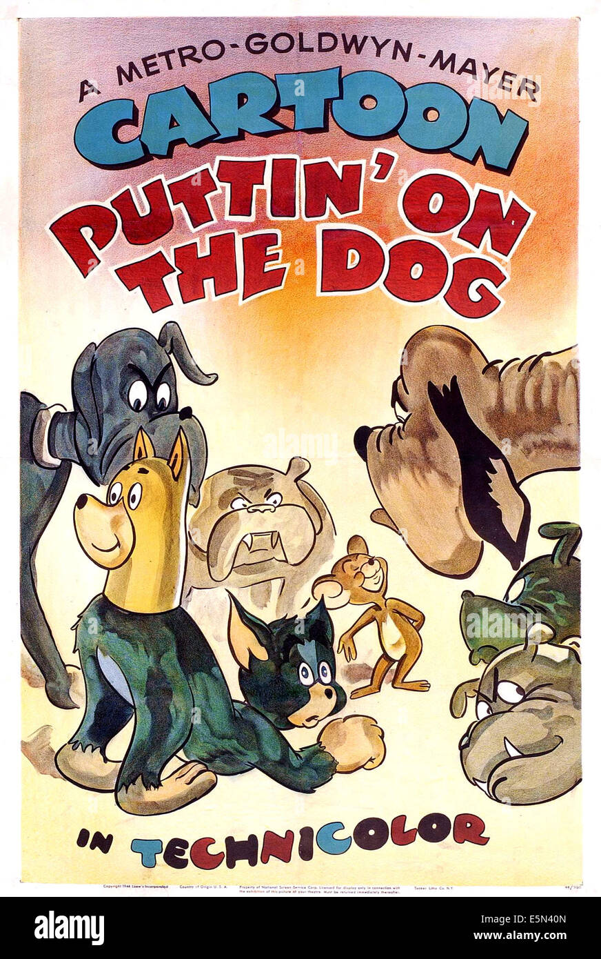 PUTTIN' ON THE DOG, center from left: Tom, Jerry, 1944. Stock Photo