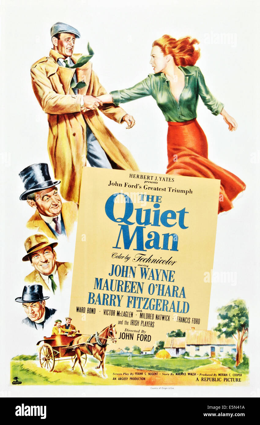 THE QUIET MAN, top from left: John Wayne, Maureen O'Hara, left from top: Barry Fitzgerald, Victor McLaglen, Ward Bond, 1952 Stock Photo