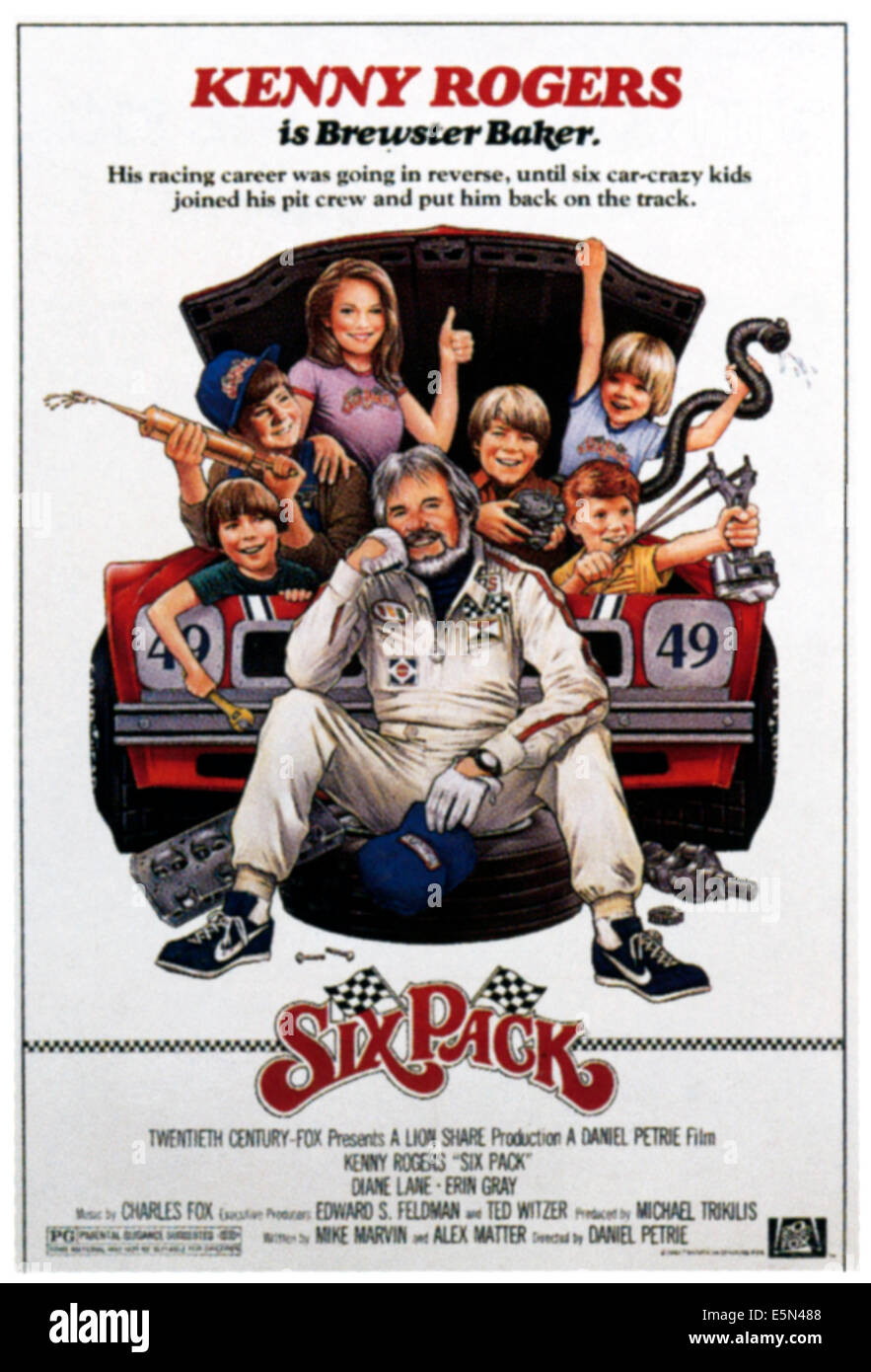 SIX PACK, rear 3rd from left: Diane Lane, front center: Kenny Rogers, 1982, TM and Copyright ©20th Century Fox Film Corp. All Stock Photo