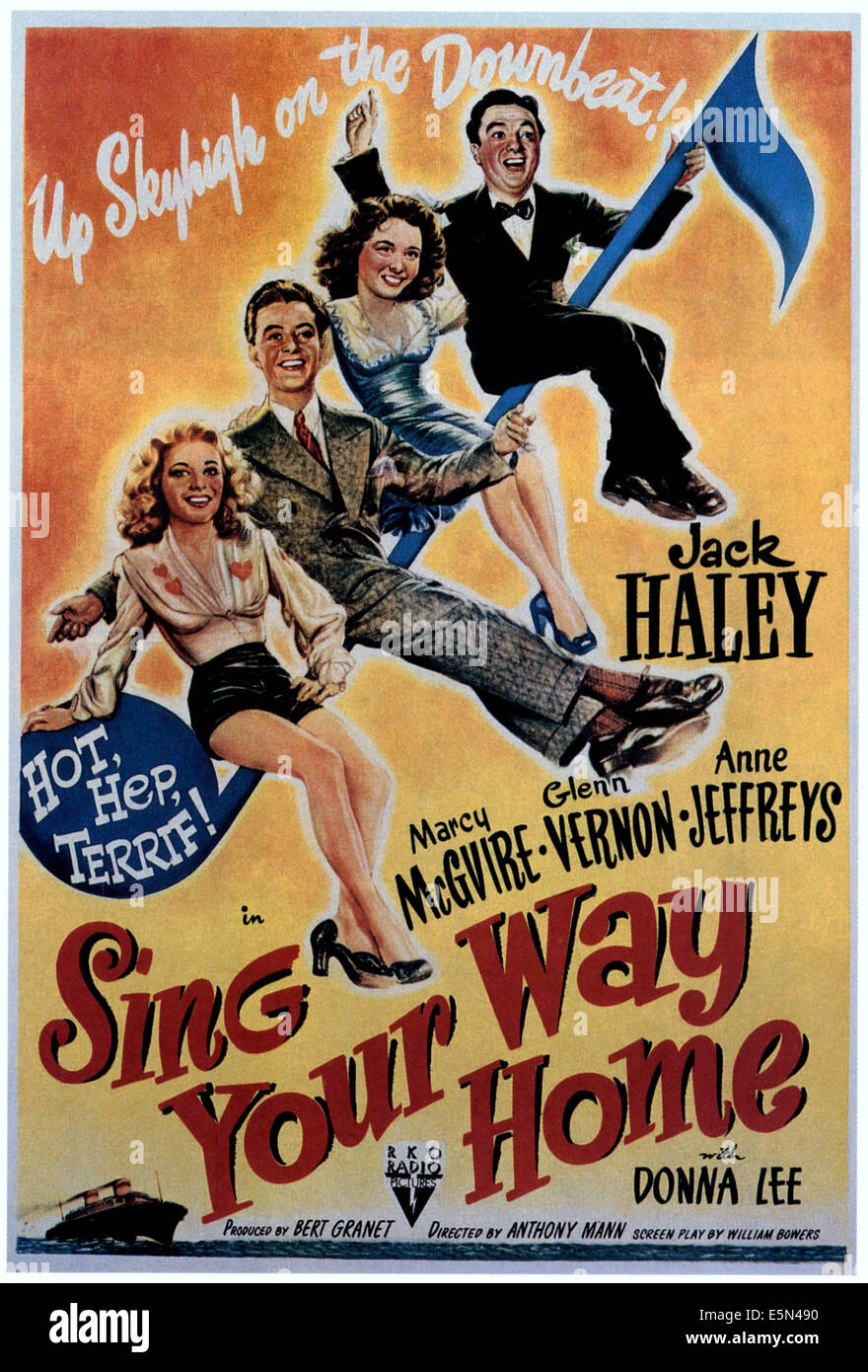 SING YOUR WAY HOME, from bottom left: Anne Jeffreys, Glen Vernon, Marcy McGuire, Jack Haley, 1945. Stock Photo